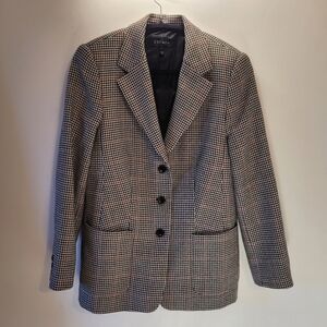Escada Wool Cashmere Silk Blend Houndstooth Blazer - Size 40